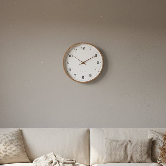 Reloj de pared de madera ArborLux — movimiento silencioso y estilo nórdico