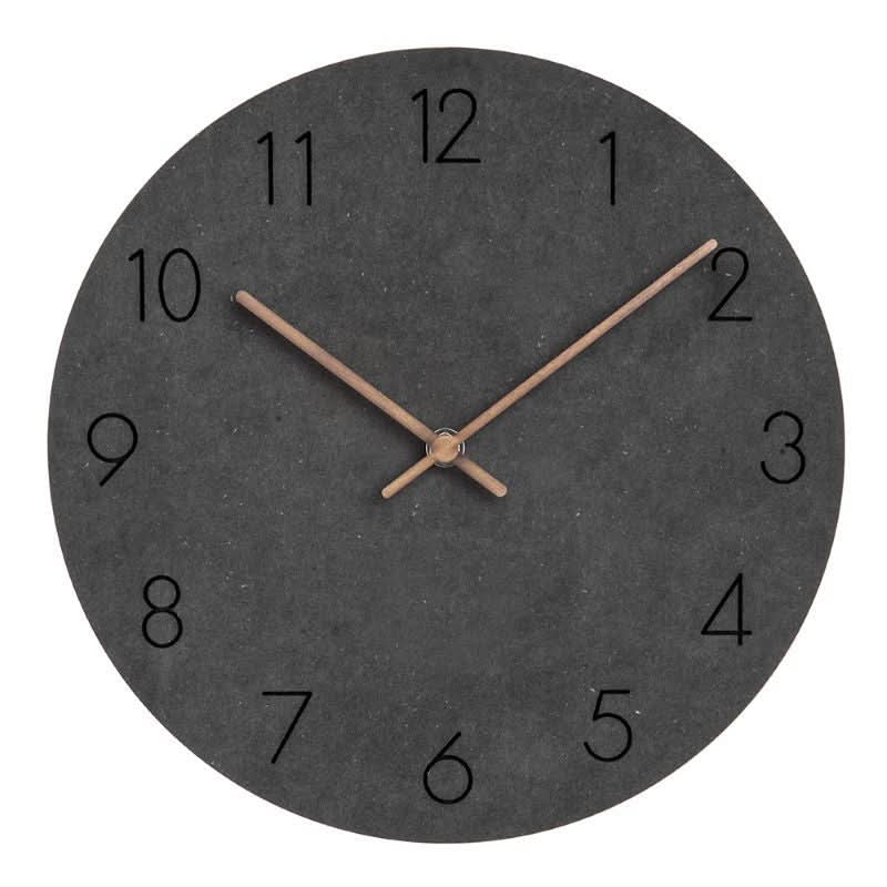 שעון קיר שקט בסגנון נורדי Aurora — עץ טבעי, מנגנון קוורץ