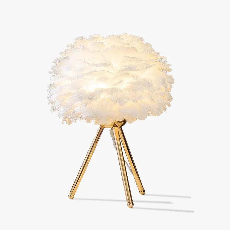 Fransk bordlampe med fjerdedesign til soveværelset | livraina
