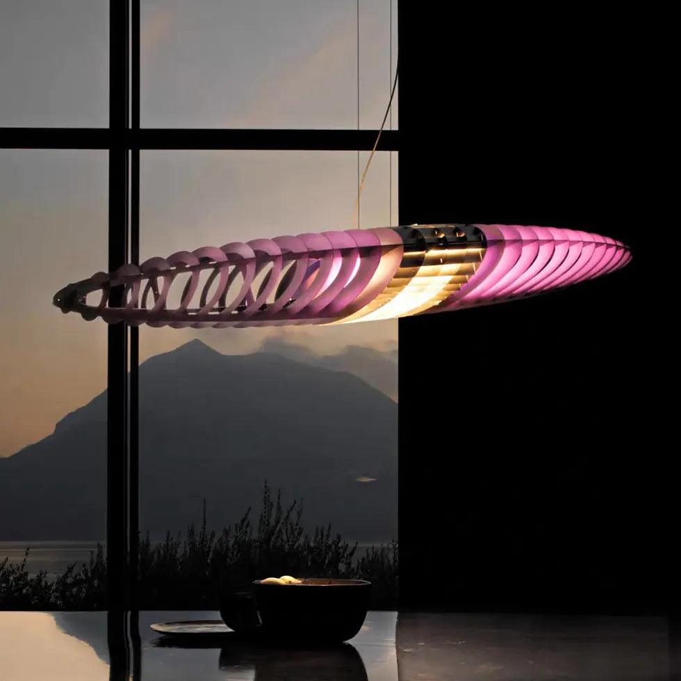 Hedendaagse glazen ruimteschip-hanglampen met ledverlichting | livraina