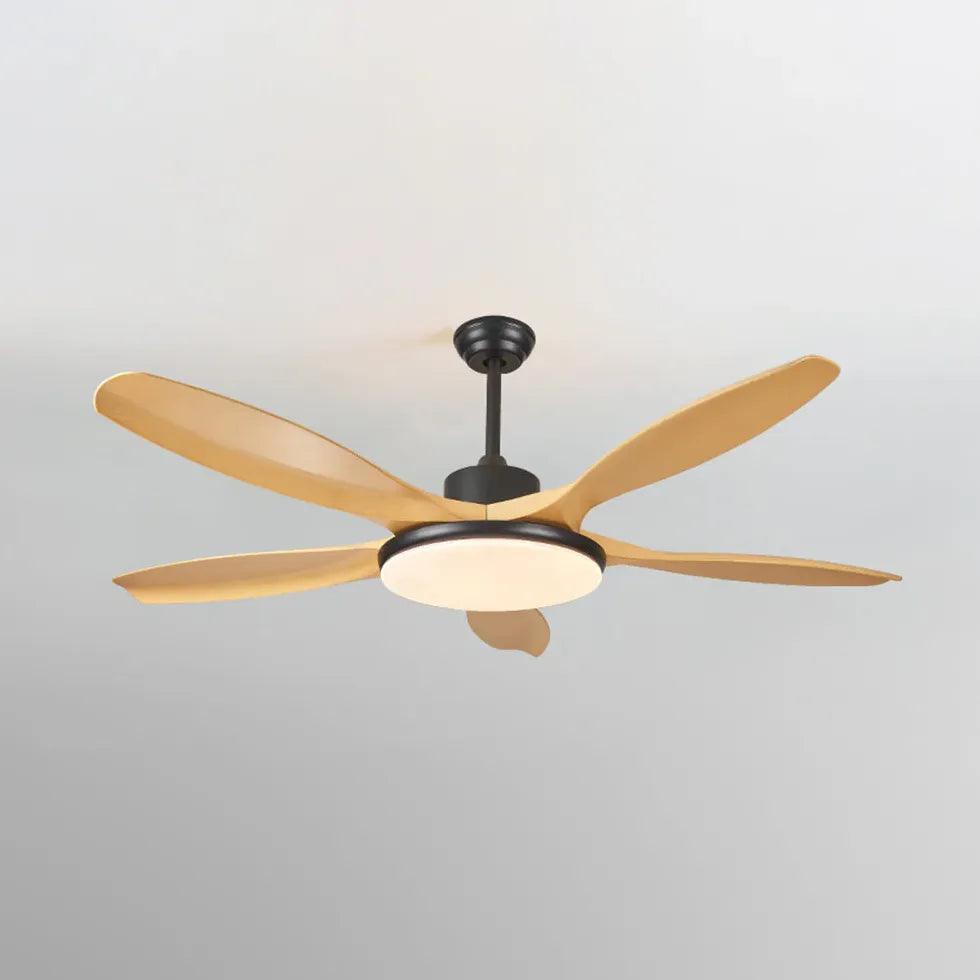 Energieeffizienter Deckenventilator mit Holzflügeln und Licht | livraina