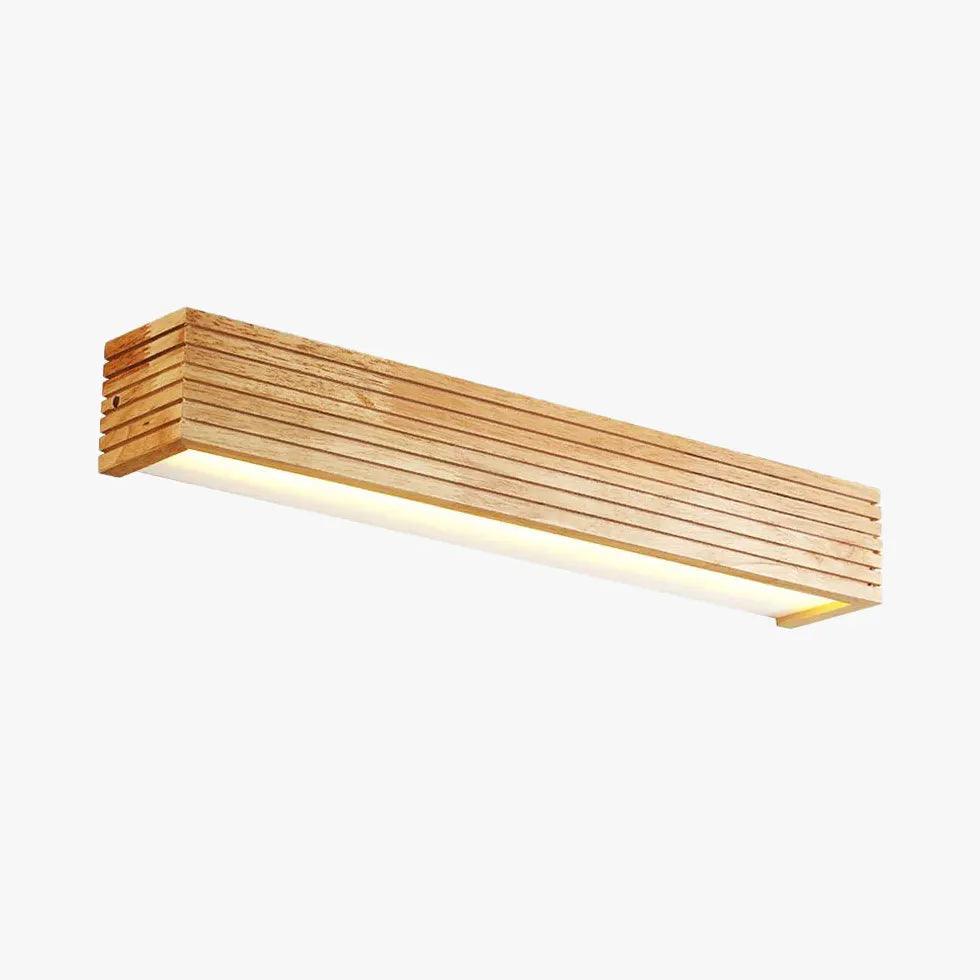 Éclairage mural LED rectangulaire en bois pour salle de bains | livraina