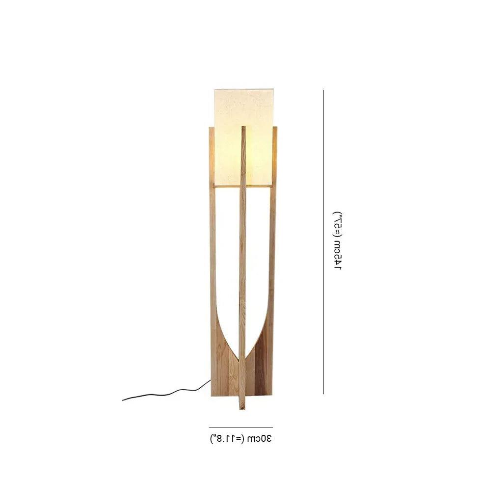 Vintage houten vloerlamp van stof voor de woonkamer | livraina