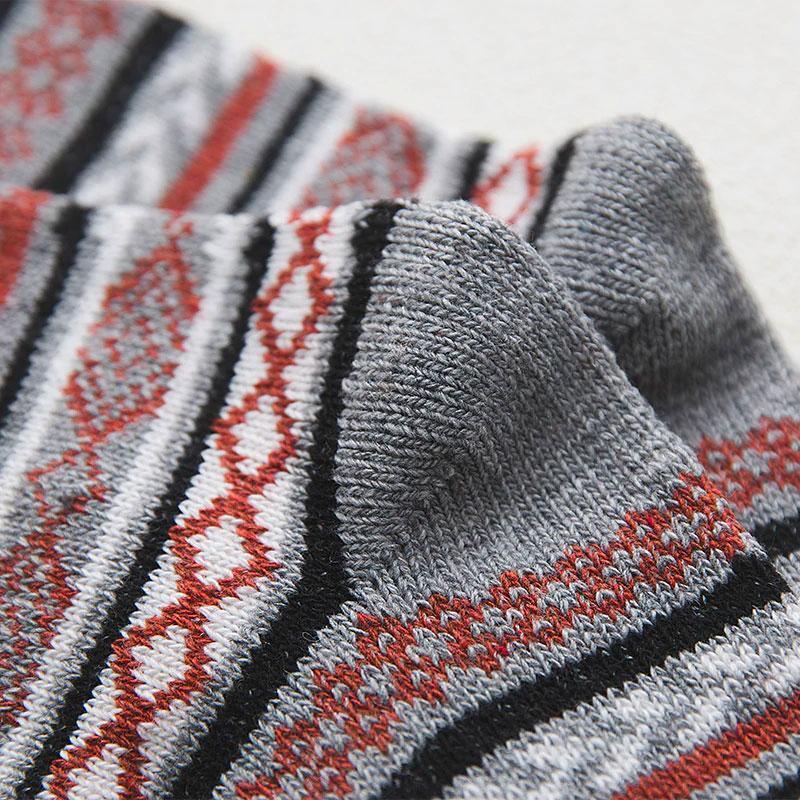 Wool Blend Nordic Socks — Scandinavian Pattern Winter Warmth