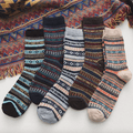 Wool Blend Nordic Socks — Scandinavian Pattern Winter Warmth