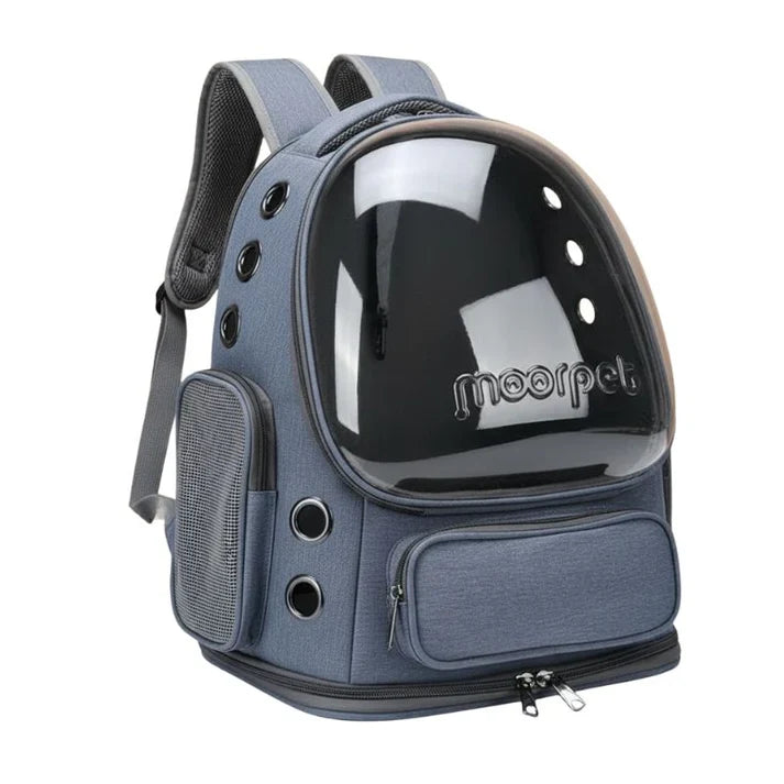 Mochila transportadora transparente para animais AeroPaw - Visibilidade de 360°, ventilada