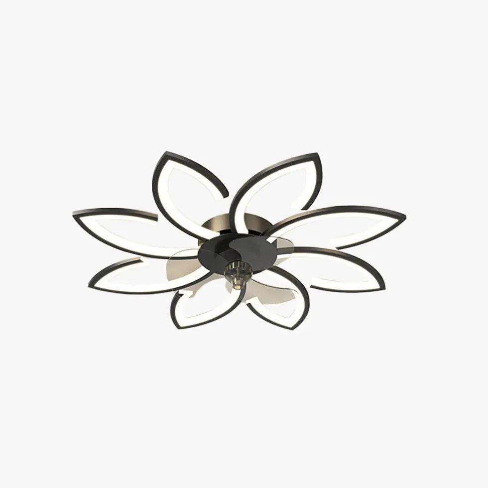 Moderner leiser Deckenventilator mit großem Blütenblatt-Design und Licht | livraina
