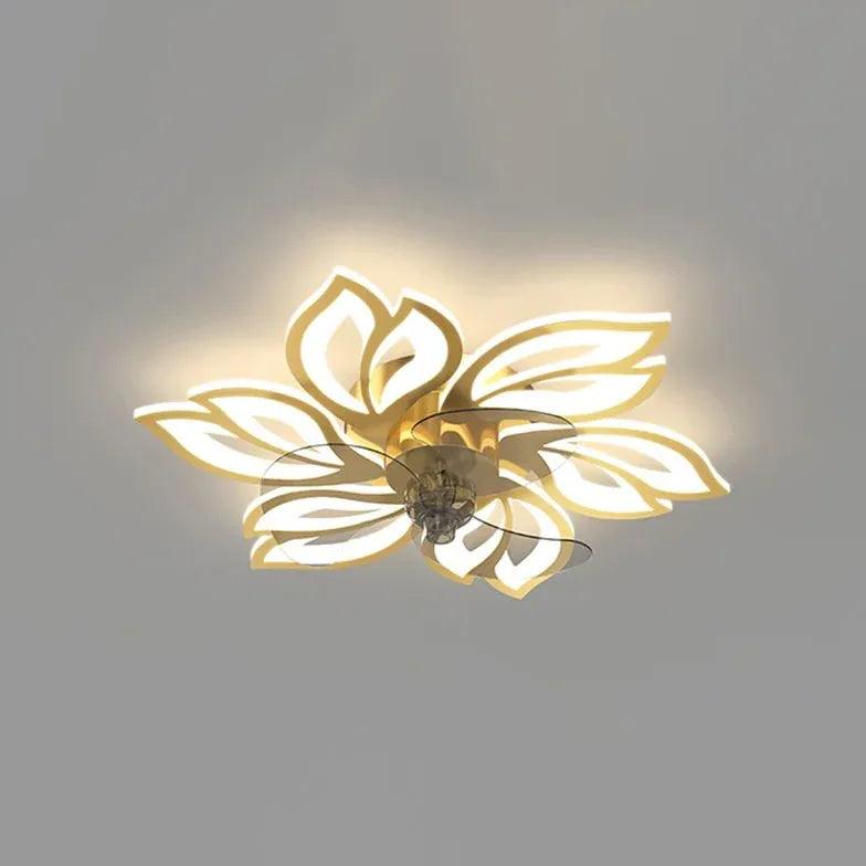 Moderner leiser Deckenventilator mit großem Blütenblatt-Design und Licht | livraina