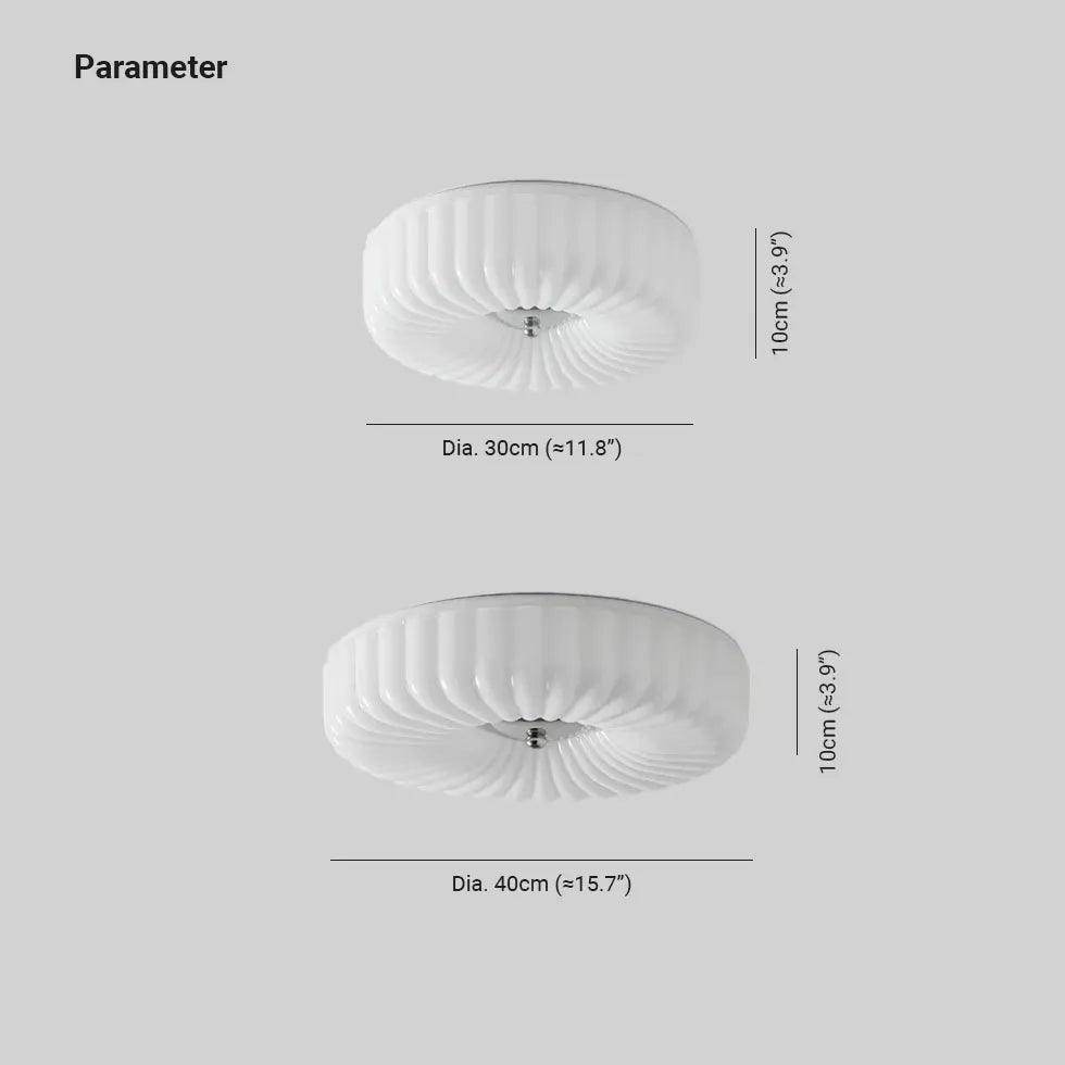 Runde LED-Glas-Deckenleuchte in Creme für das Schlafzimmer | livraina