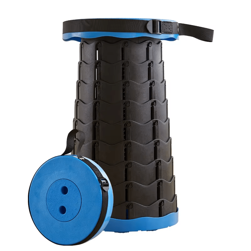 TrailFlex Telescopic Folding Stool — 12 Adjustable Height Positions