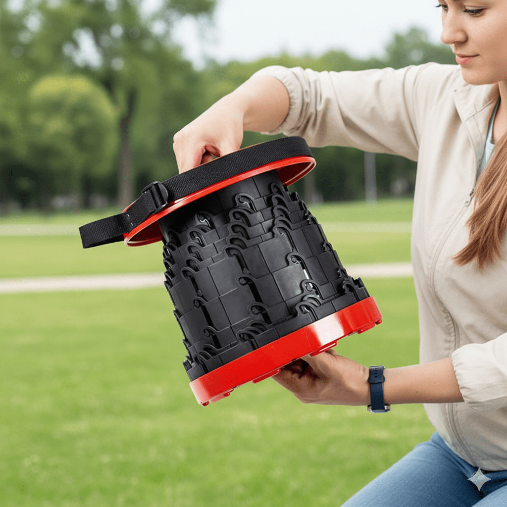 TrailFlex Telescopic Folding Stool — 12 Adjustable Height Positions