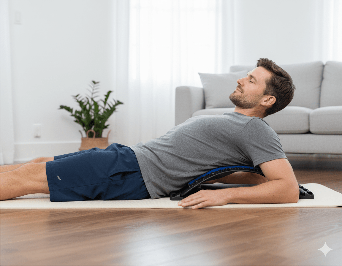 ممدد الظهر المريح SpineEase — دعم الوضعية وتدليك