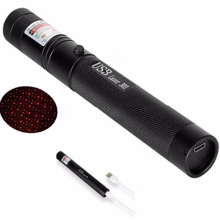 Wiederaufladbarer Hochleistungs-Laserpointer — 10.000 m Reichweite, einstellbarer Fokus
