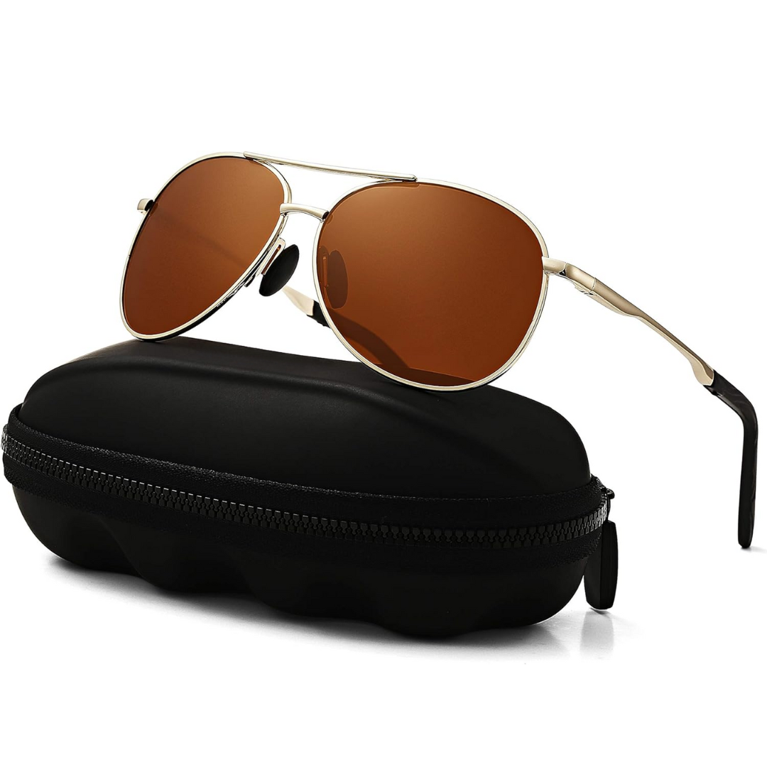 Polarisierte Aviator-Sonnenbrille Joey – UV400-Schutz durch umfassende Linsenabdeckung