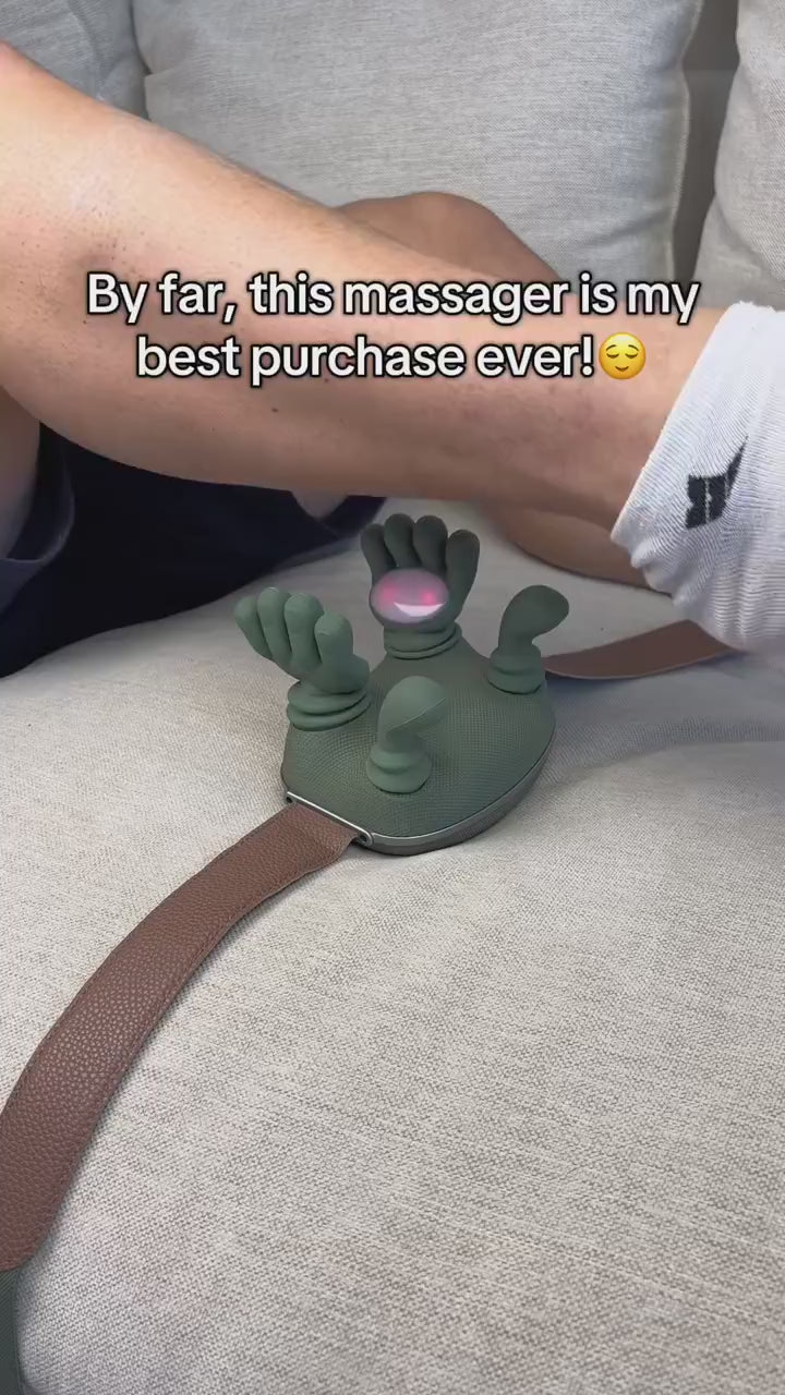 PulseFlex portabel handmassageapparat — värme, USB-uppladdningsbar