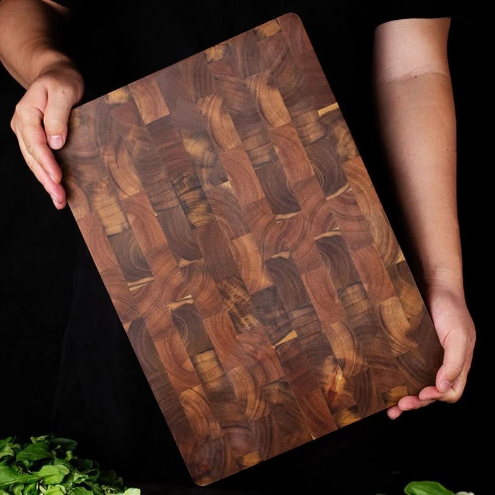 TimberHaven antibakteriális akác vágódeszka — sakktáblás erezet