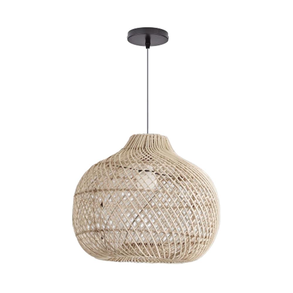 Kinesisk pendelbelysning i rattan til spisestuen | livraina