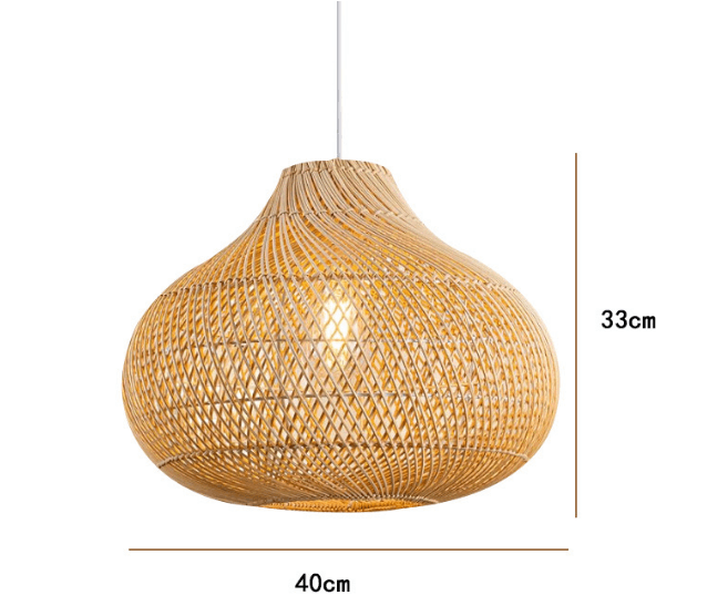 Kinesisk pendelbelysning i rattan til spisestuen | livraina