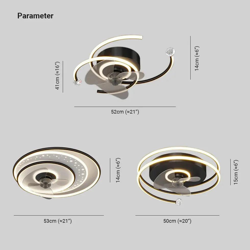 Runde Deckenleuchte mit Deckenventilator | livraina