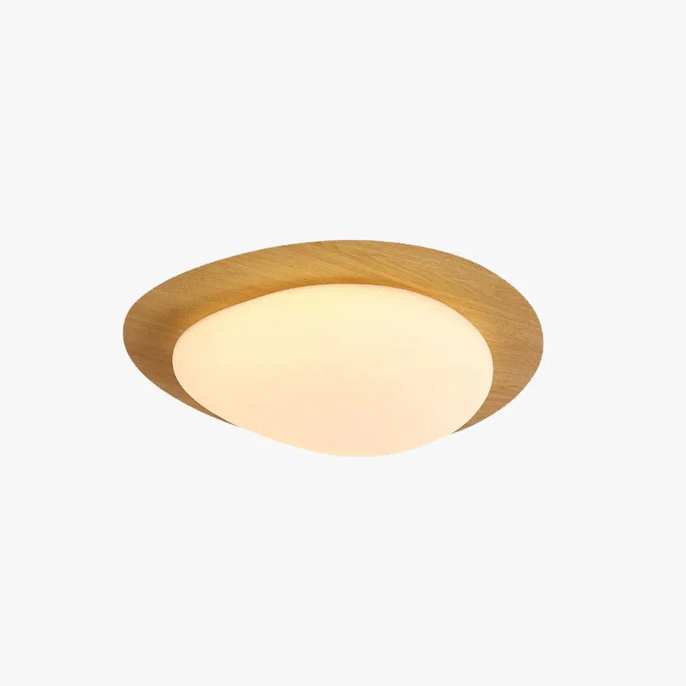 Creatieve kiezelvormige houten led-plafondlamp voor de slaapkamer | livraina
