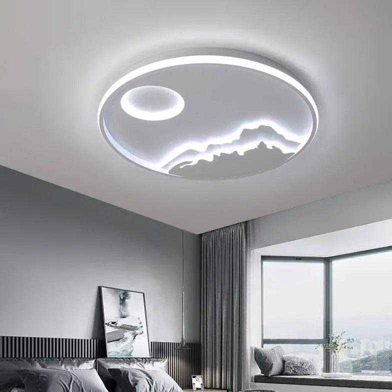 Ronde landschapsplafondlamp voor de woonkamer | livraina