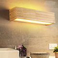 Éclairage mural LED rectangulaire en bois pour salle de bains | livraina