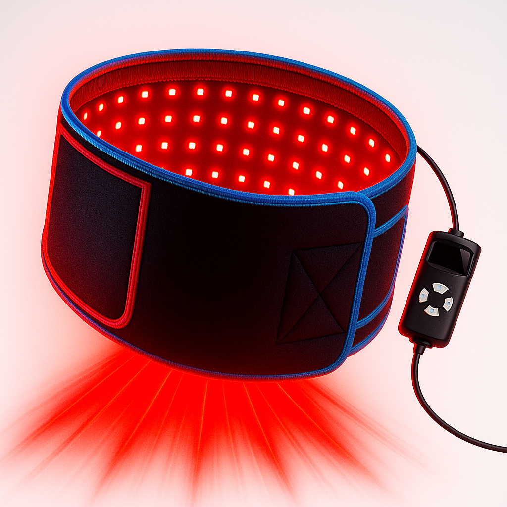 חגורת טיפול באור LED AuraFlex — 660nm ו-850nm, 105 נורות LED