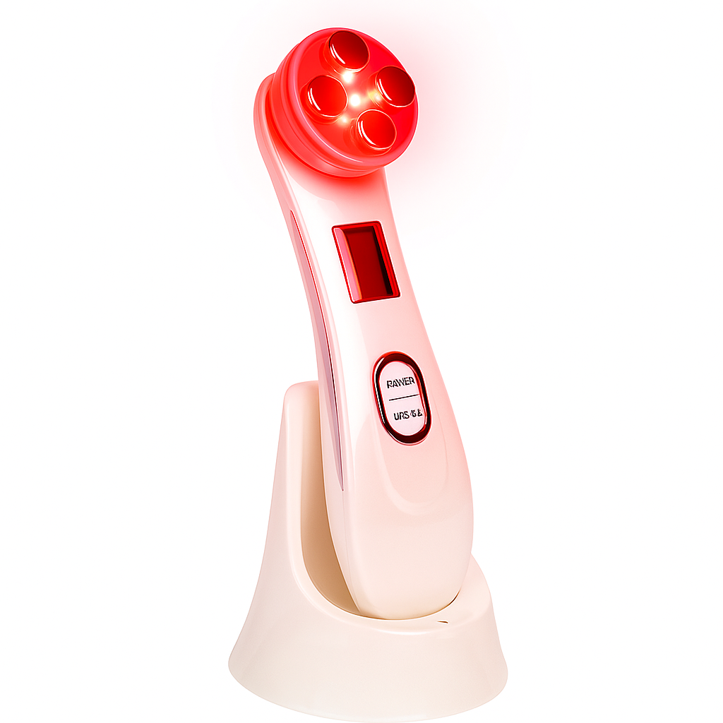 Dispositivo facial de radiofrecuencia 5 en 1 antiedad — Sistema reafirmante para la piel