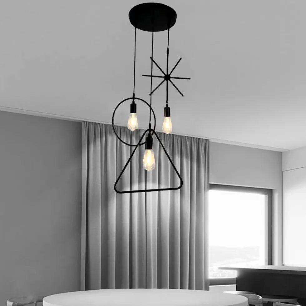 Industriel pendelloftslampe i jern med reb | livraina