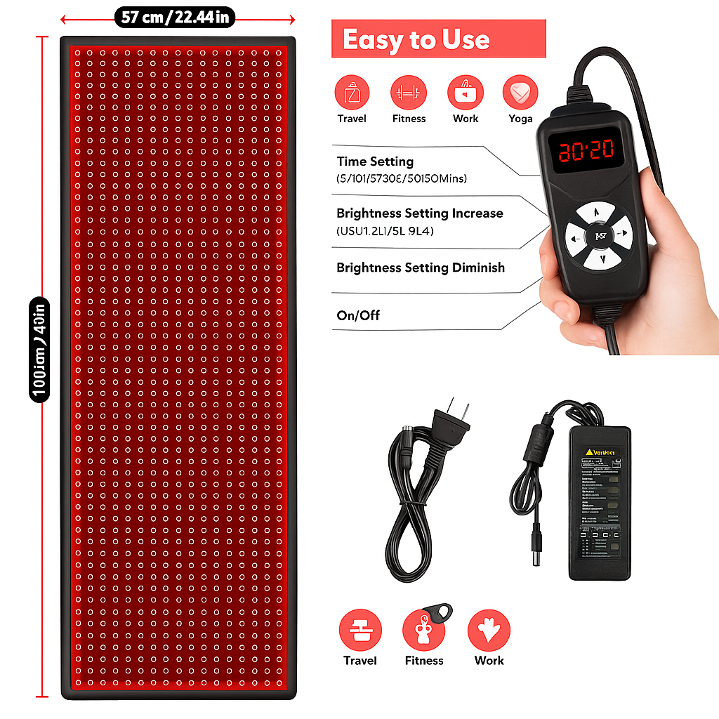 Colchoneta de fototerapia de cuerpo completo con luz roja LumaThera — LED de 660nm y 850nm