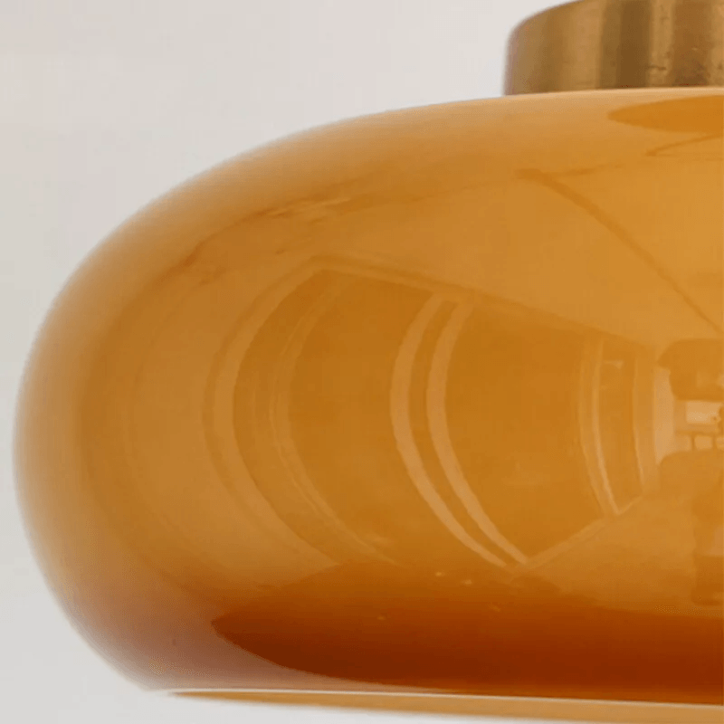 מנורת תקרה חצי-צמודה LED מזכוכית כתומה בסגנון באוהאוס לחדר השינה | livraina