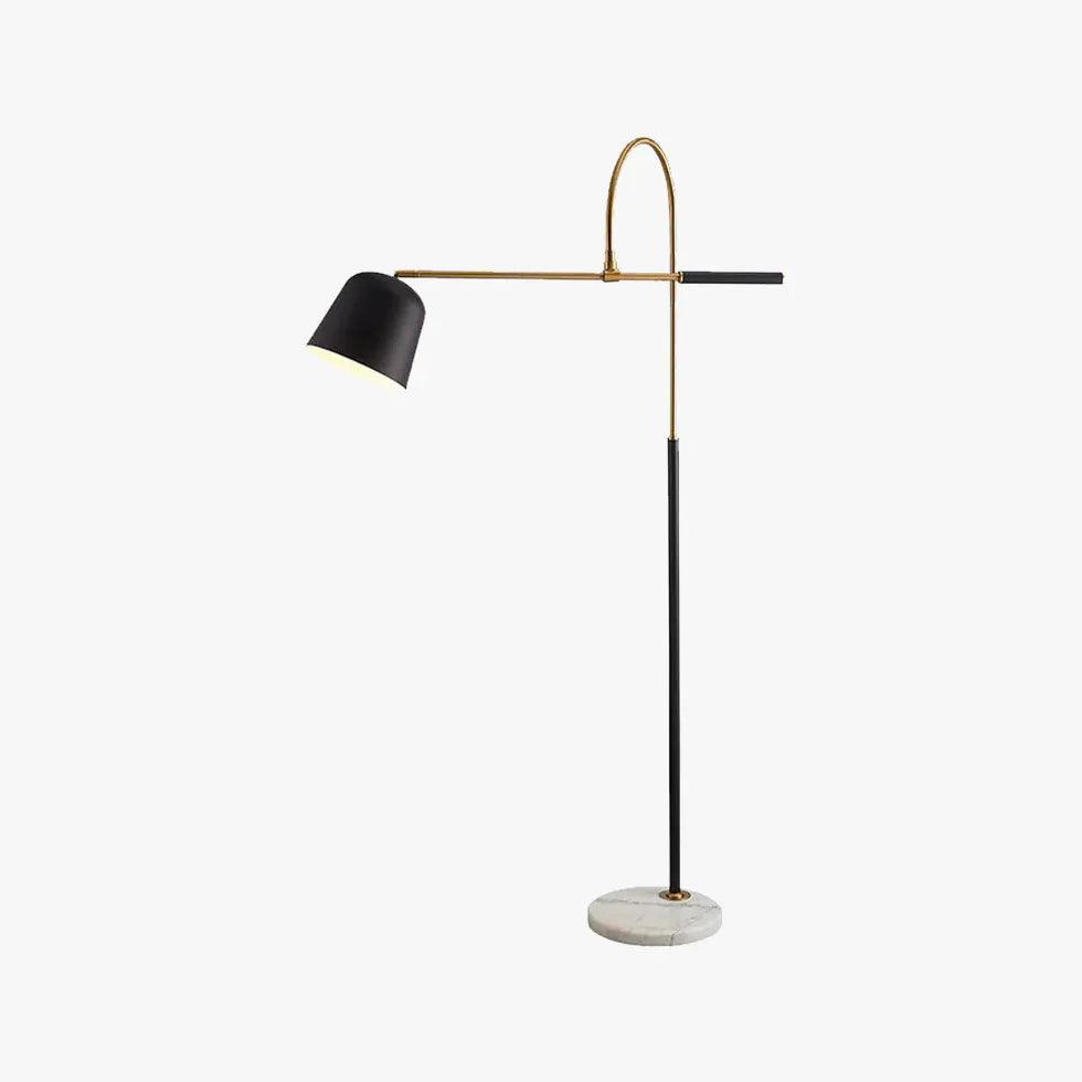 Sort moderne buet læsegulvlampe | livraina
