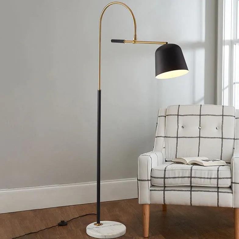 Sort moderne buet læsegulvlampe | livraina