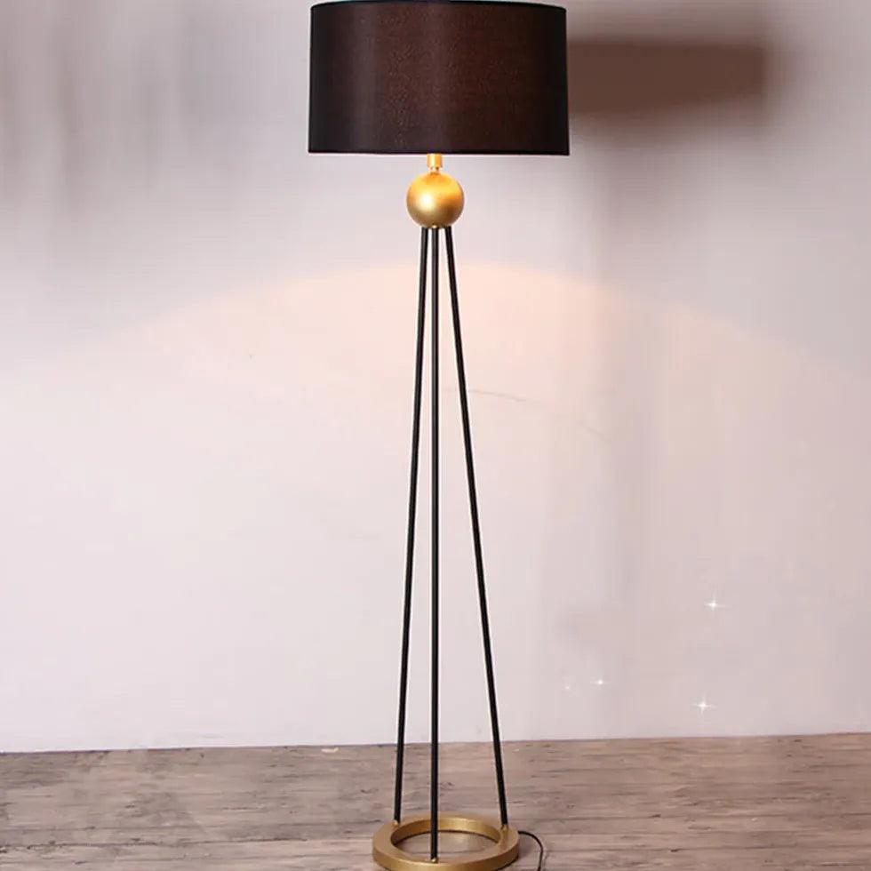 Ögonvänlig svart golvlampa med stativ för vardagsrummet | livraina