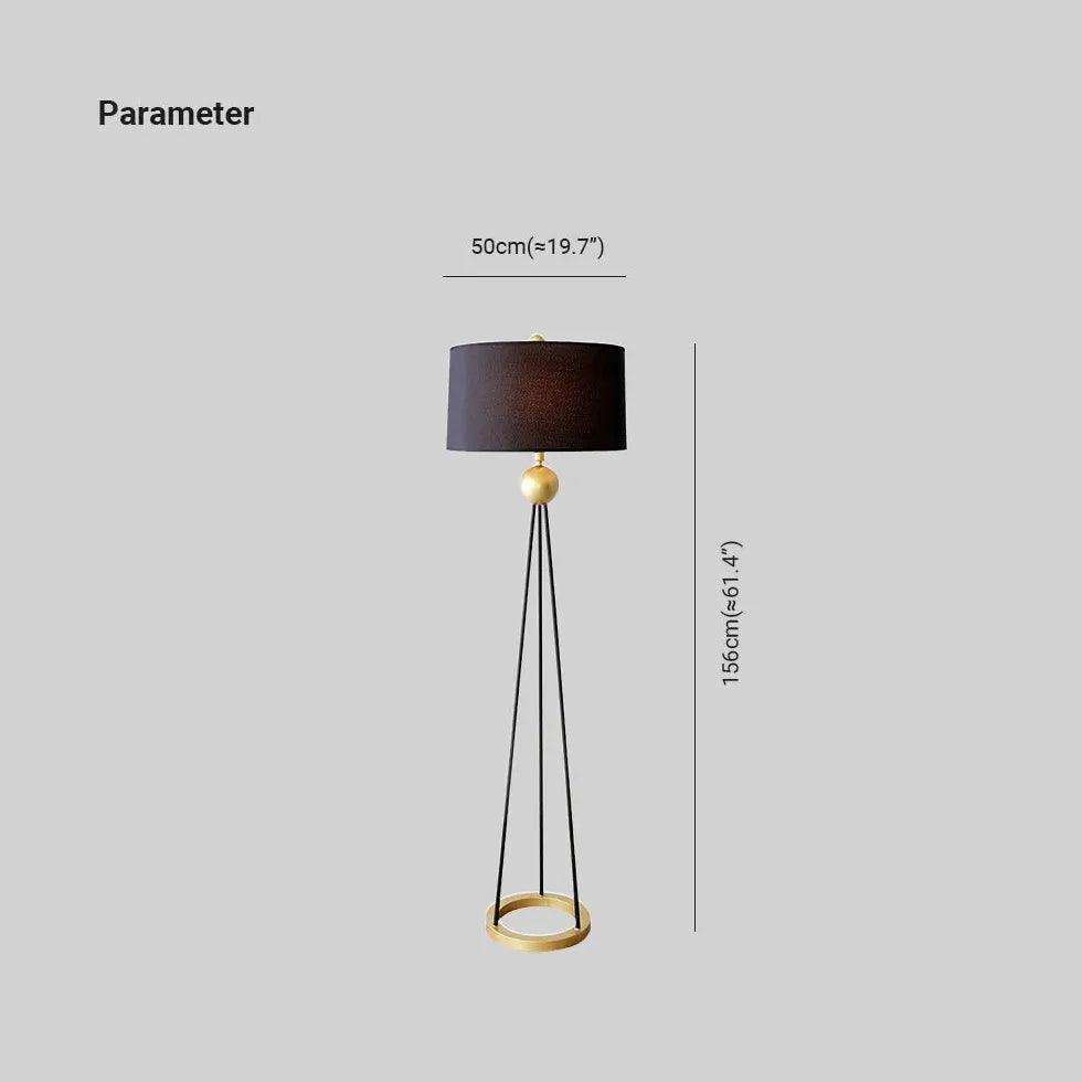 Ögonvänlig svart golvlampa med stativ för vardagsrummet | livraina