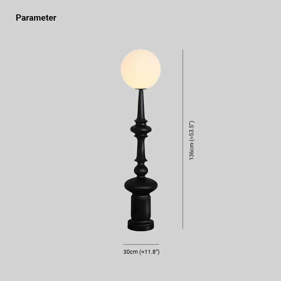 Svart retro romersk søylegulvlampe | livraina