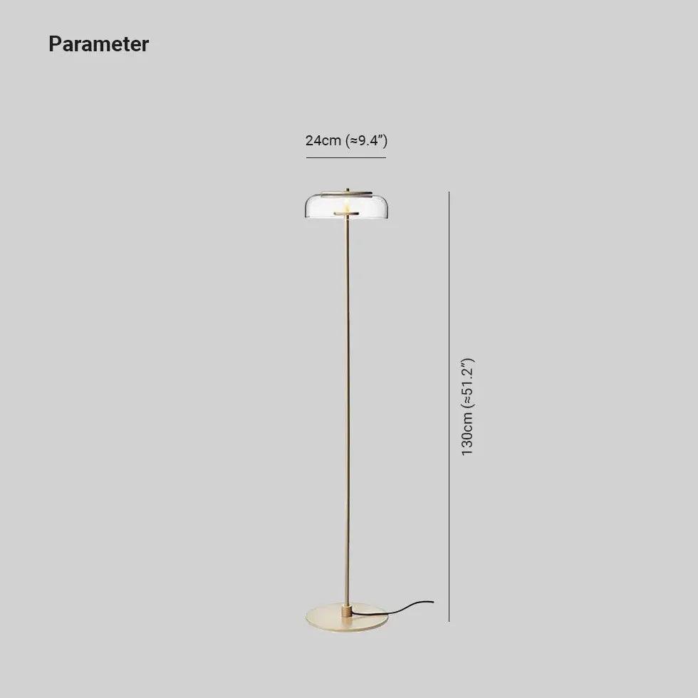 Gulvlampe i glas med moderne design til stuen | livraina