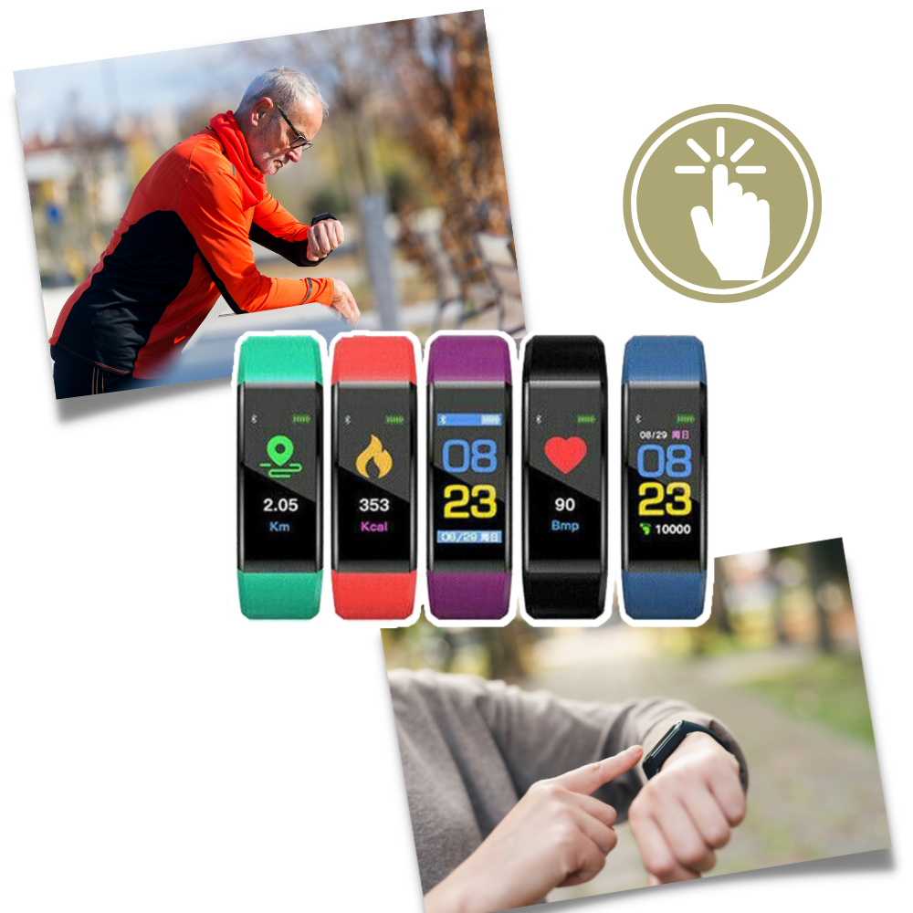 Senioren-Smartwatch — Vereinfachte Benutzeroberfläche zur Überwachung von Herzfrequenz und Blutdruck