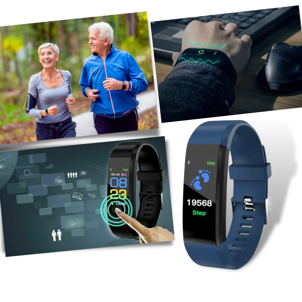 Senioren-Smartwatch — Vereinfachte Benutzeroberfläche zur Überwachung von Herzfrequenz und Blutdruck