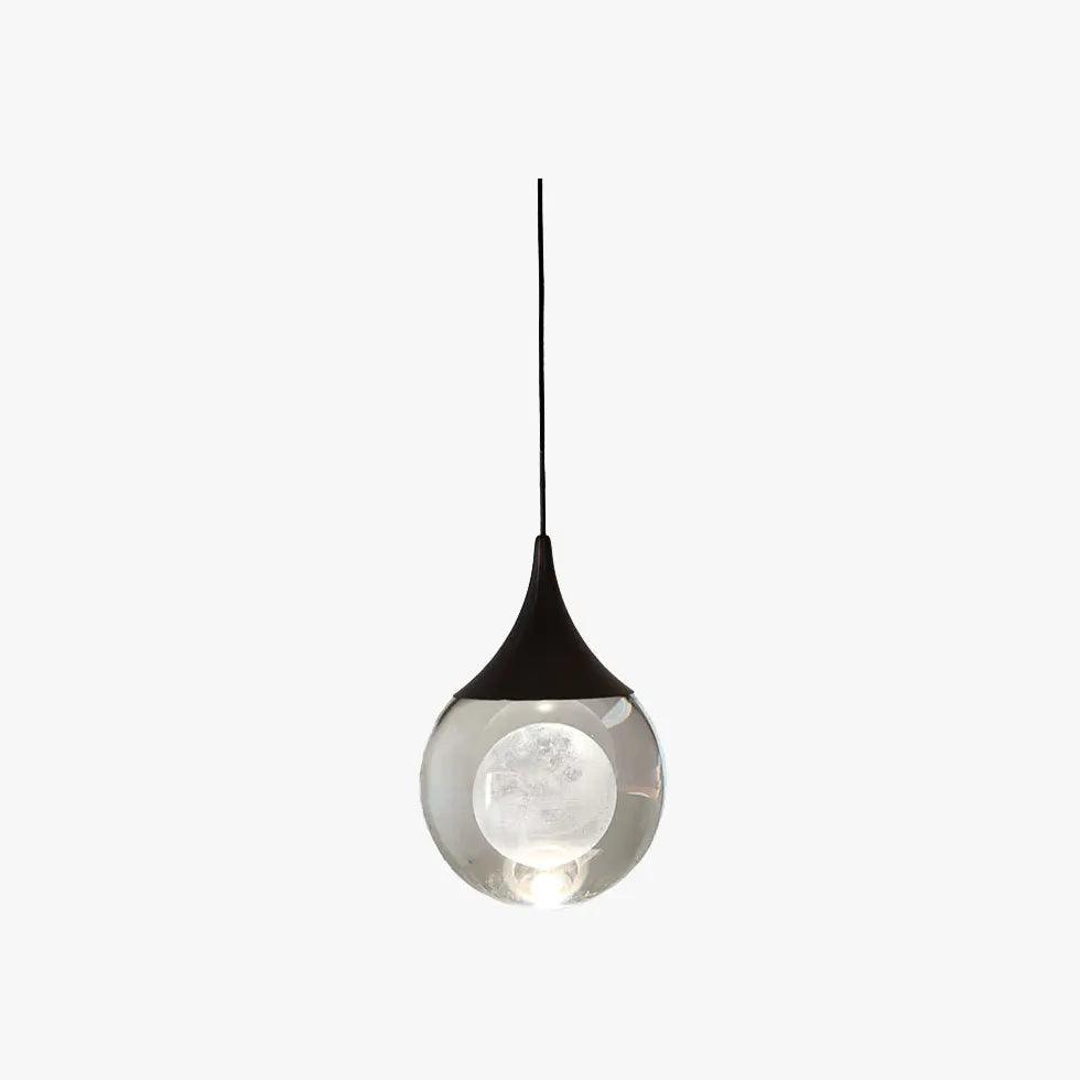 Creatieve hanglamp met kristallen glazen bol voor naast het bed | livraina