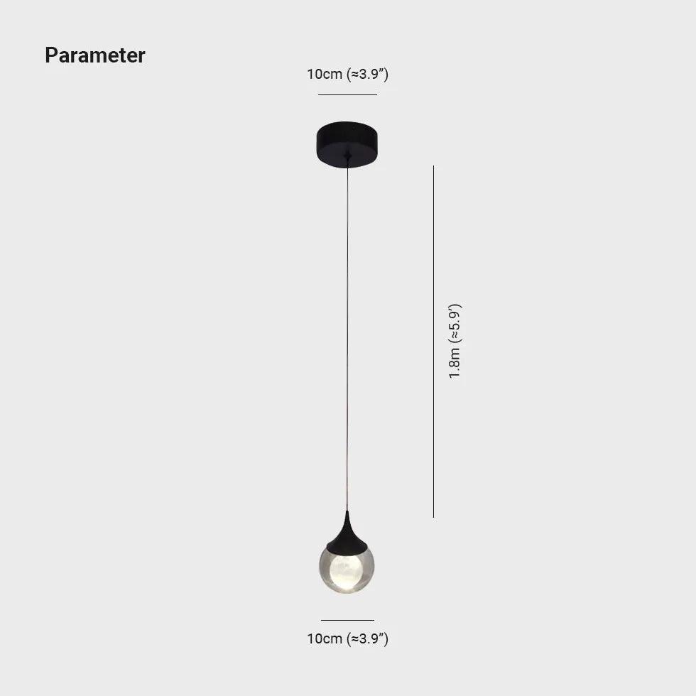 Creatieve hanglamp met kristallen glazen bol voor naast het bed | livraina