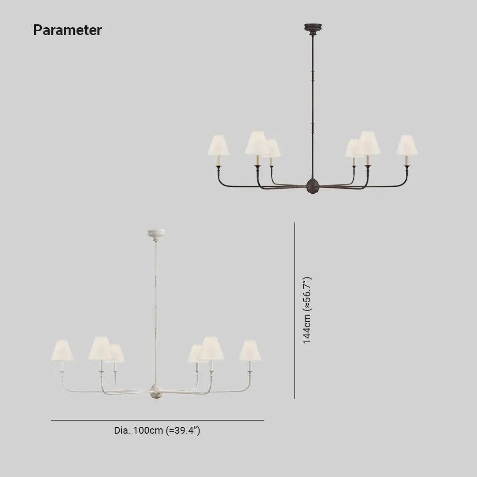 Candelabre în stil industrial, cu abajur textil și mai multe brațe | livraina