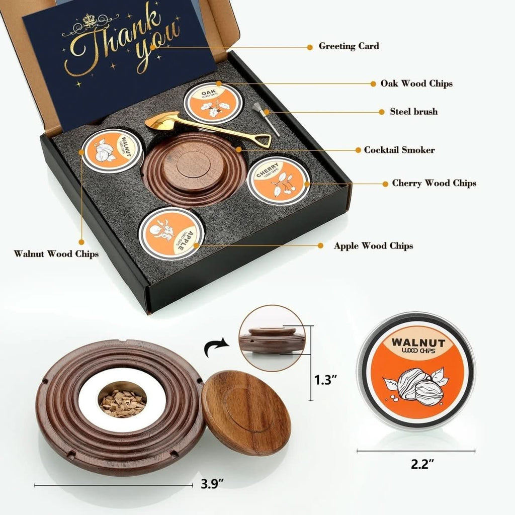 Conjunto para fumagem de cocktails Aether Smoke — uísque e bourbon