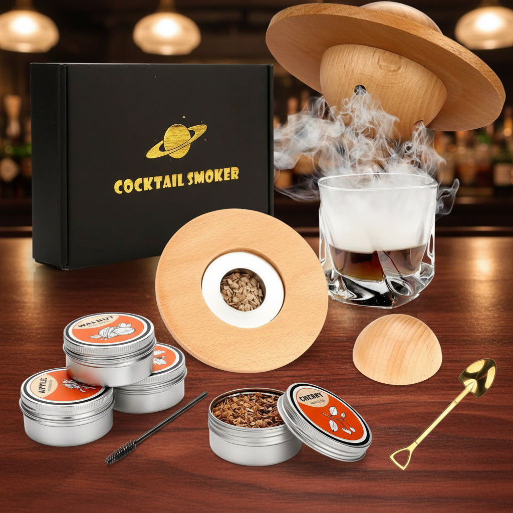 Conjunto para fumagem de cocktails Aether Smoke — uísque e bourbon