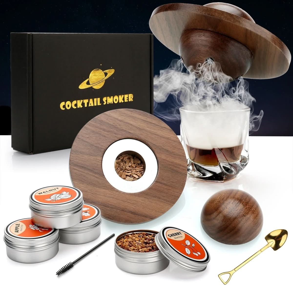 Conjunto para fumagem de cocktails Aether Smoke — uísque e bourbon