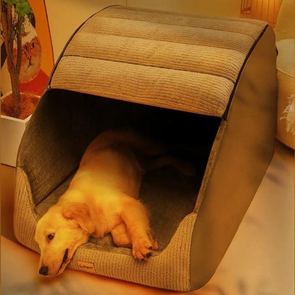 Cuccia chiusa per cani CozyNest — Calda villa per animali domestici di taglia media e grande