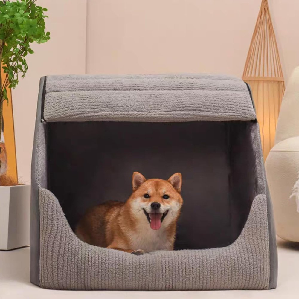 Cuccia chiusa per cani CozyNest — Calda villa per animali domestici di taglia media e grande