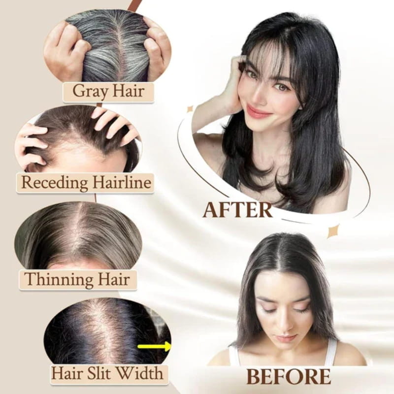 Haarteil mit natürlichem Pony für Damen – Vollerer, realistischer Haaransatz, nahtloser Look