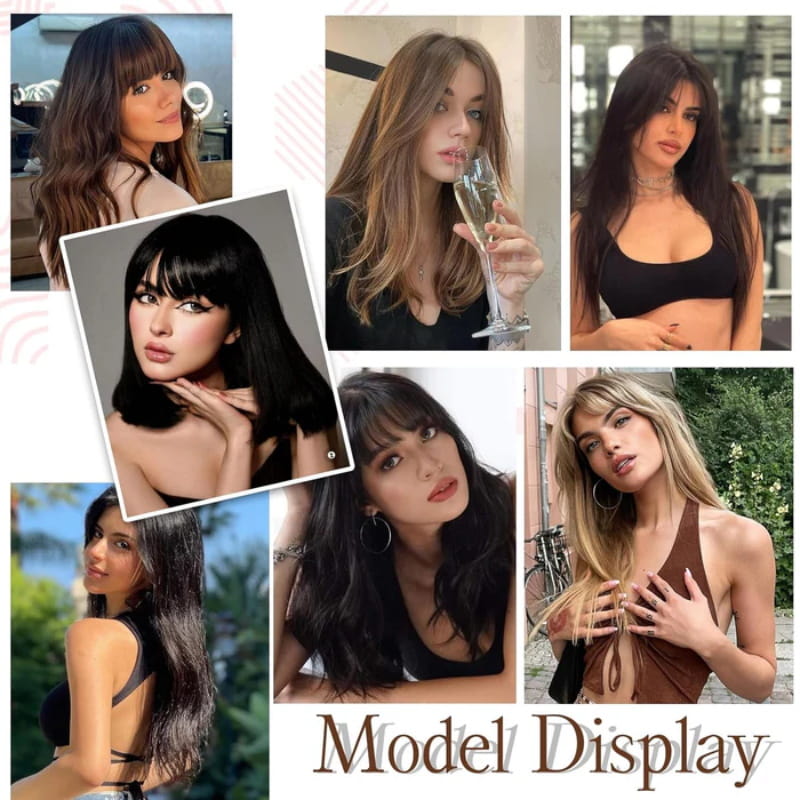 Haarteil mit natürlichem Pony für Damen – Vollerer, realistischer Haaransatz, nahtloser Look