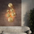 Gouden luxe wandlamp met lotusbladdesign voor de woonkamer | livraina